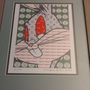 Limited Edition Pop Art Cat Print in Red, Green & White